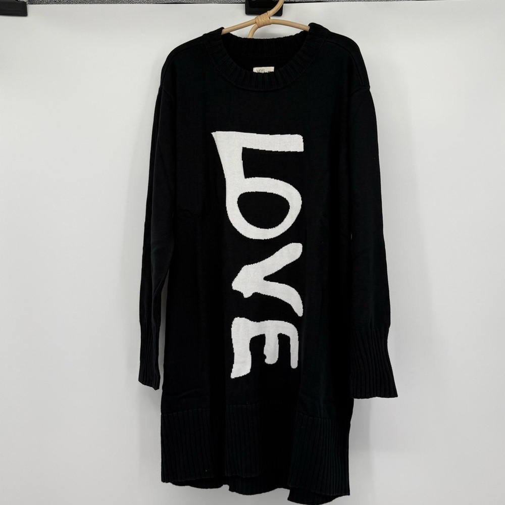 NWOT Yes and X Hilary Swank LOVE MIDI Crewneck Organic Cotton Sweater Dress - Picture 6 of 15